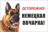 Табличка «Осторожно, немецкая овчарка»